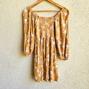 Billabong Paradise Days Mini Dress XS Crinkle Yellow woven